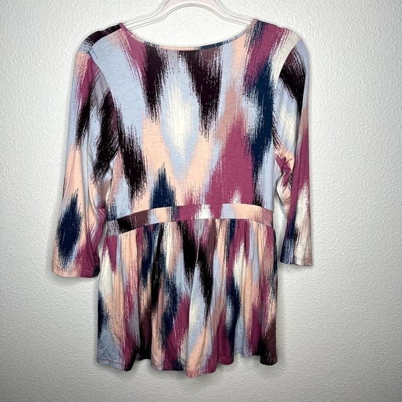 Torrid Super Soft Surplice Babydoll Top Multicolor Size 0 (12) - Picture 3 of 6